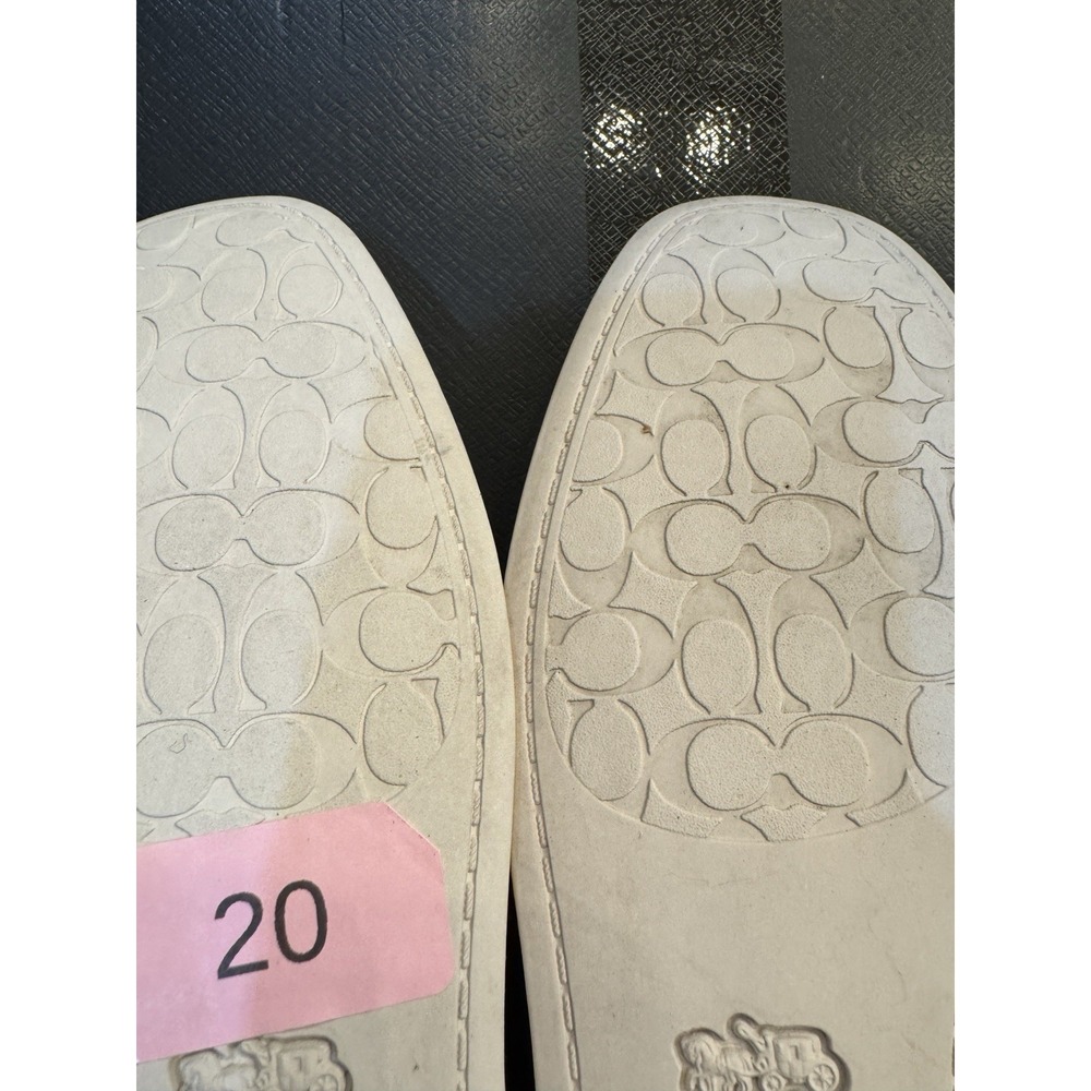 Coach Emilia Mary Jane Ballet Flat Shoes Women Size 8.5 Slip on Chalk Leather - Picture 10 of 12
